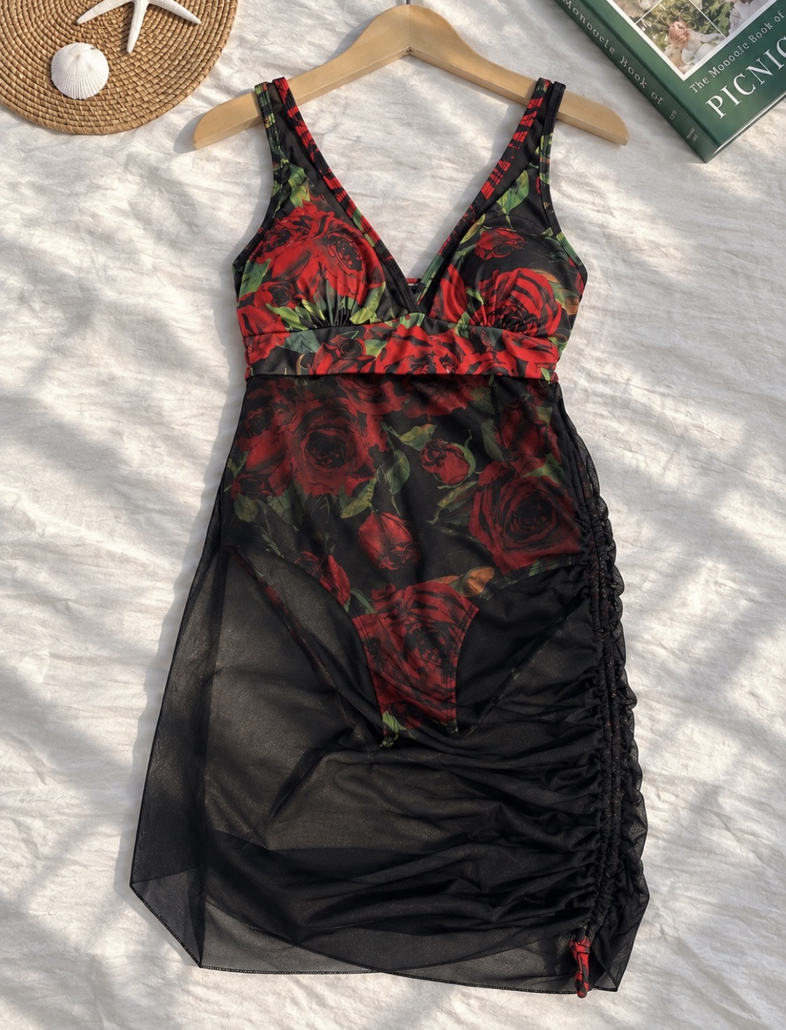 Rosé Noir Floral Bikini Set
